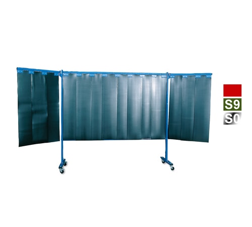 3-Panel Mobile Protective Screen With Strip Curtain